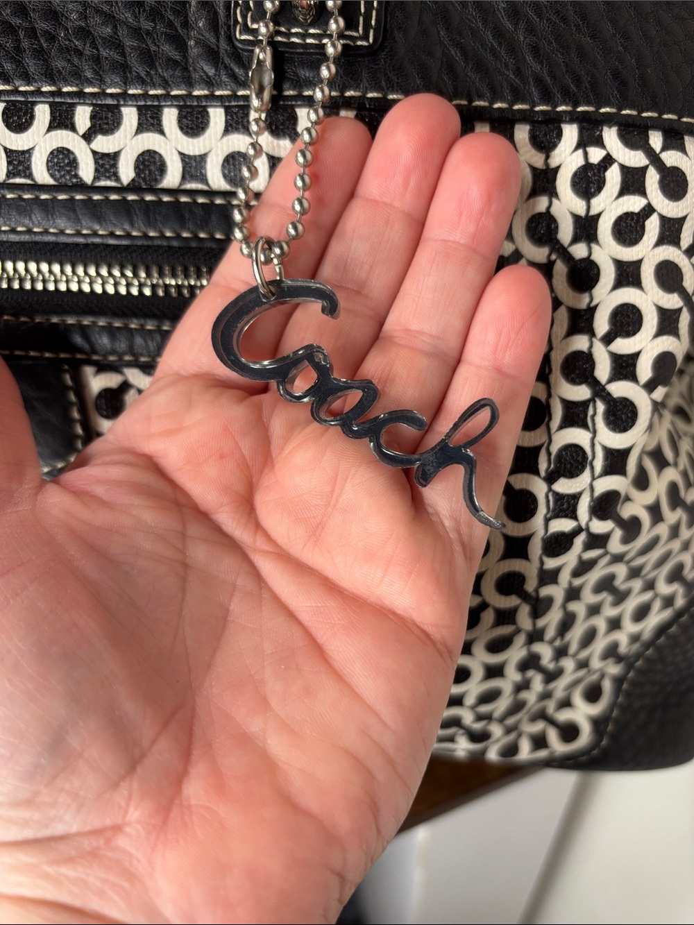 Coach Penelope Op Art Signature Shoulder Bag in classic black and white EUC - Picture 3 of 16